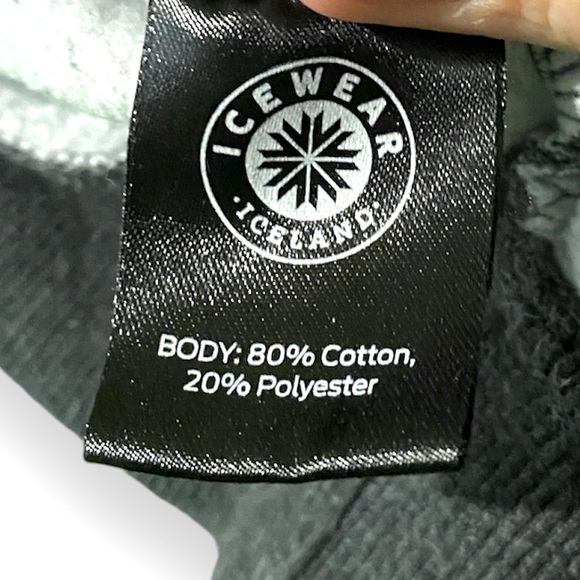 Icewear Iceland Charcoal Gray Blue Print Hooded Sweatshirt Hoodie - Picture 7 of 9